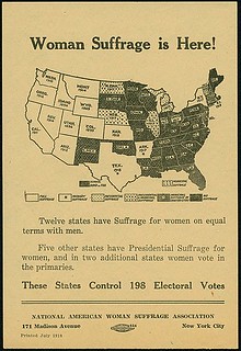 1918 Suffrage States Map
