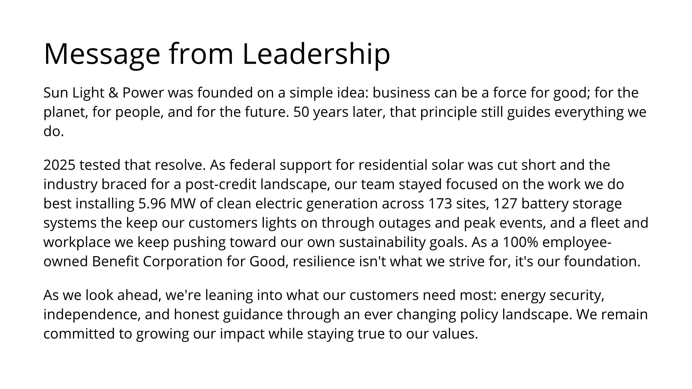 2025 Sustainability Report Page 14