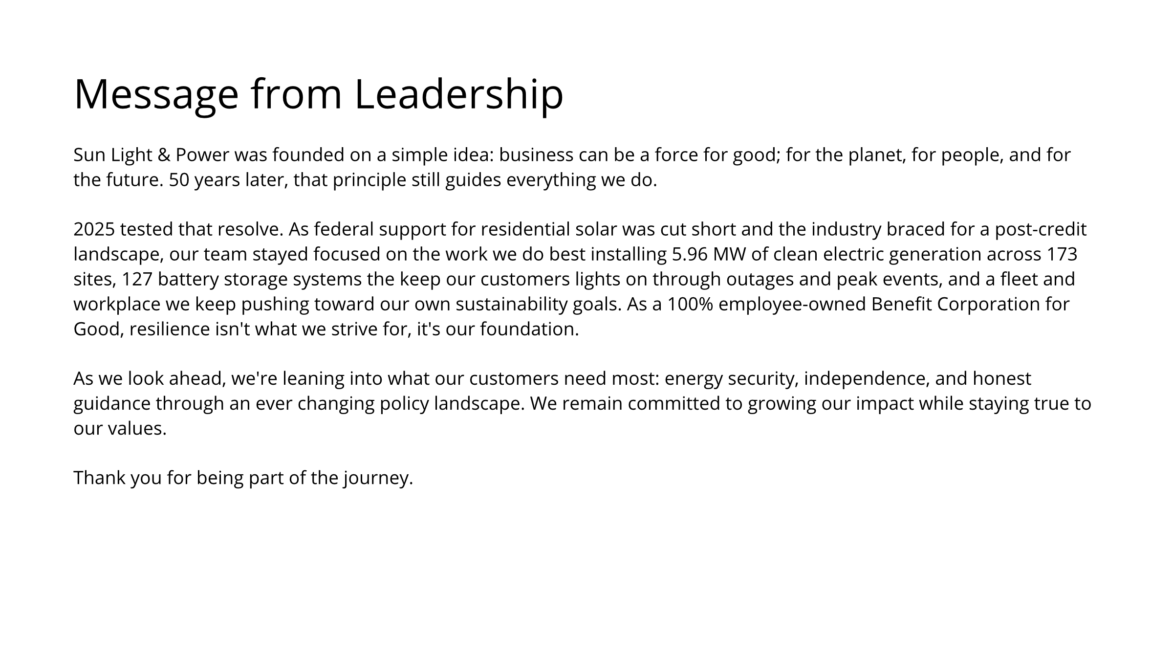 2025 Sustainability Report Page 14