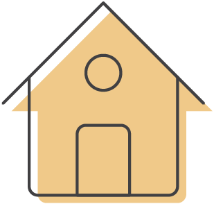 residential icon with orange overlay