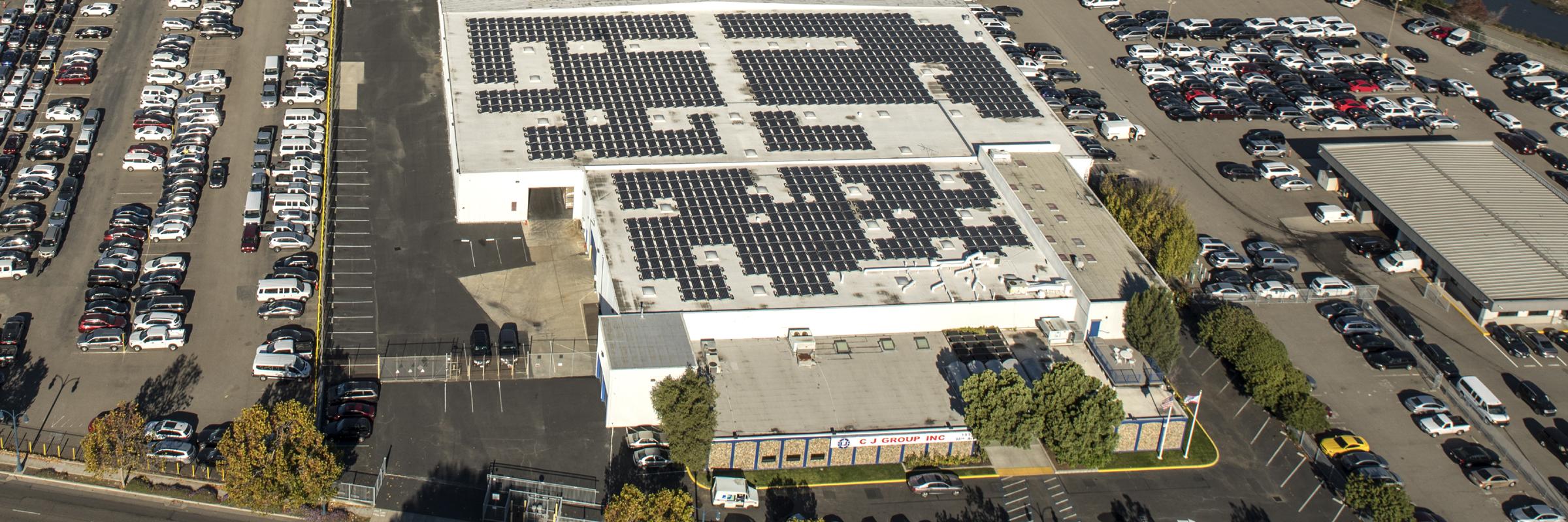 Warehouse solar panel array