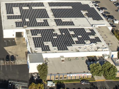 Warehouse solar panel array